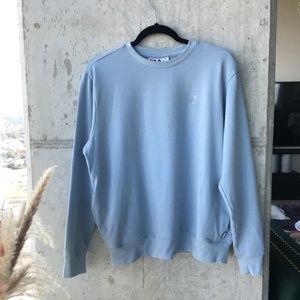 FILA Pastel Blue Crewneck Pullover Sweatshirt L